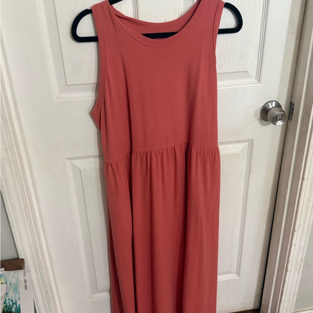 a new day Sleeveless Pink Midi Dress